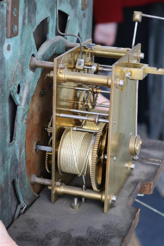 W. Young of Edinburgh. A carved mahogany Scottish eight day longcase clock, with arched brass dial, H.250cm